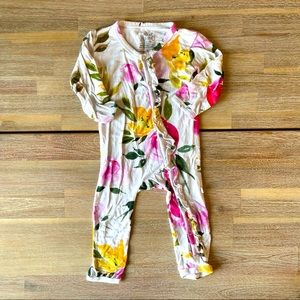 Posh Peanut Watercolor Bloom Romper 6-9months